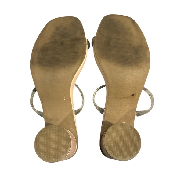 DV Dolce Vita Clear Strap Minimalist Leather Wrapped Block Heel Size 7.5 - Picture 6 of 6